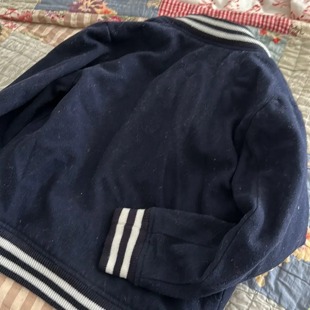 GAP Navy and Gray Hooded Varsity Jacket for Kids